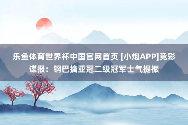 乐鱼体育世界杯中国官网首页 [小炮APP]竞彩谍报：钢巴擒亚冠二级冠军士气提振