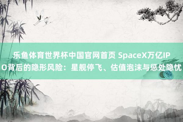 乐鱼体育世界杯中国官网首页 SpaceX万亿IPO背后的隐形风险:星舰停飞、估值泡沫与惩处隐忧
