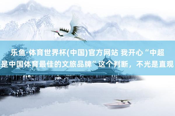 乐鱼·体育世界杯(中国)官方网站 我开心“中超是中国体育最佳的文旅品牌”这个判断，不光是直观