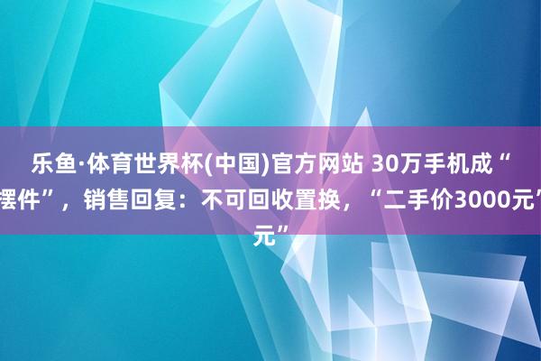 乐鱼·体育世界杯(中国)官方网站 30万手机成“摆件”,销售回复:不可回收置换,“二手价3000元”