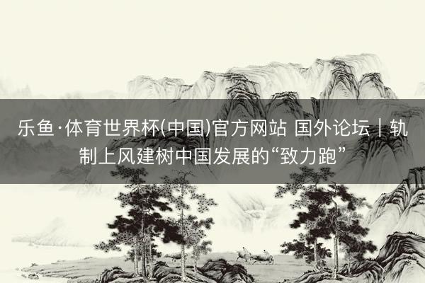 乐鱼·体育世界杯(中国)官方网站 国外论坛|轨制上风建树中国发展的“致力跑”