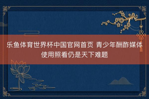 乐鱼体育世界杯中国官网首页 青少年酬酢媒体使用照看仍是天下难题