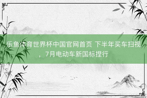 乐鱼体育世界杯中国官网首页 下半年买车扫视,7月电动车新国标捏行
